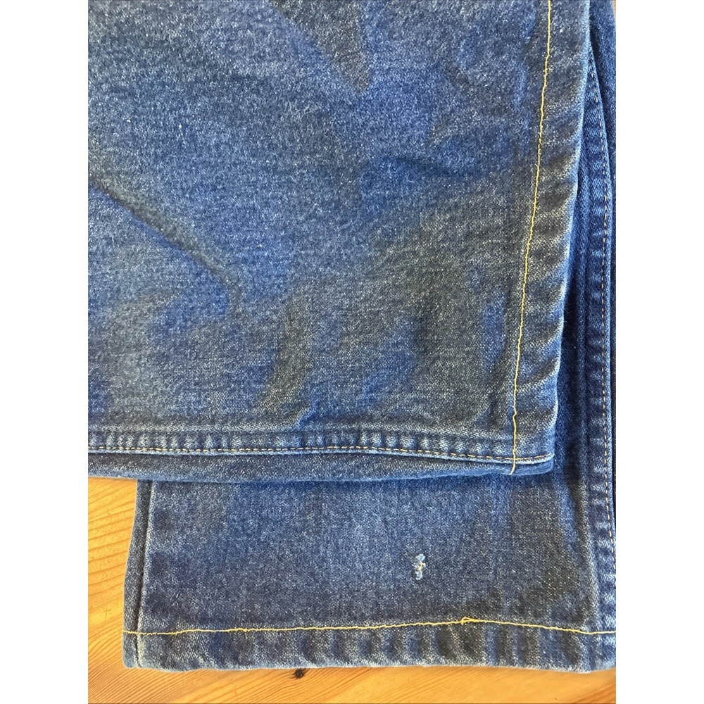 Wrangler 936PWD Cowboy Cut Slim Fit Jeans Denim Dark Hemmed Men's 33 X 27 Flaw - Picture 6 of 11